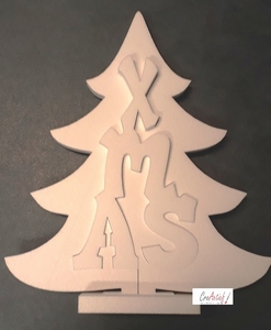 Styropor snijvorm Kerstboom XMAS groot 53cm/3-delig