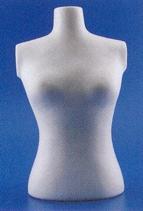 Styropor Torso volle vorm vrouw 30 cm, strakke vorm