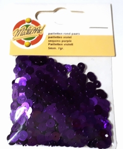 Pailletten Make Me 0009 glad 5 mm paars OP=OP