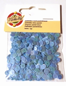 Pailletten glad 5 mm pastel blauw 0015 Make Me OP=OP