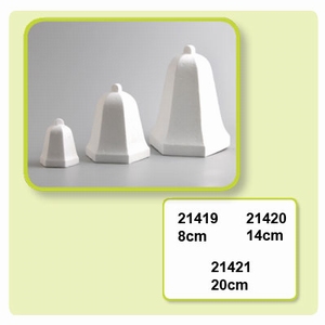 Styropor Kerstklok hoekig 14cm nr.21420
