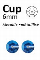 Pailletten 6mm facon, metal blauw 313