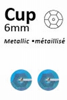 Pailletten 6mm facon, metal blauw pastel 413