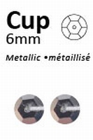 Pailletten 6mm facon, 316 metal donkerzilver