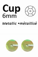Pailletten 6mm facon, geel-groen pastel 411