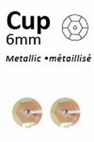 Pailletten 6mm facon, metal licht abrikoos 405