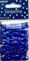 Pailletten 6mm, facon metallic Blauw 12212-1207