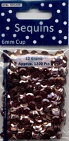 Pailletten 6mm, facon metallic Bruin/Brons 12212-1211